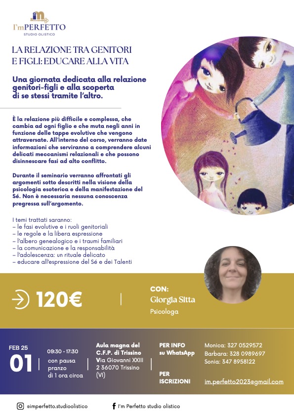 Vicenza. "La relazione tra genitori e figli: educare alla vita"