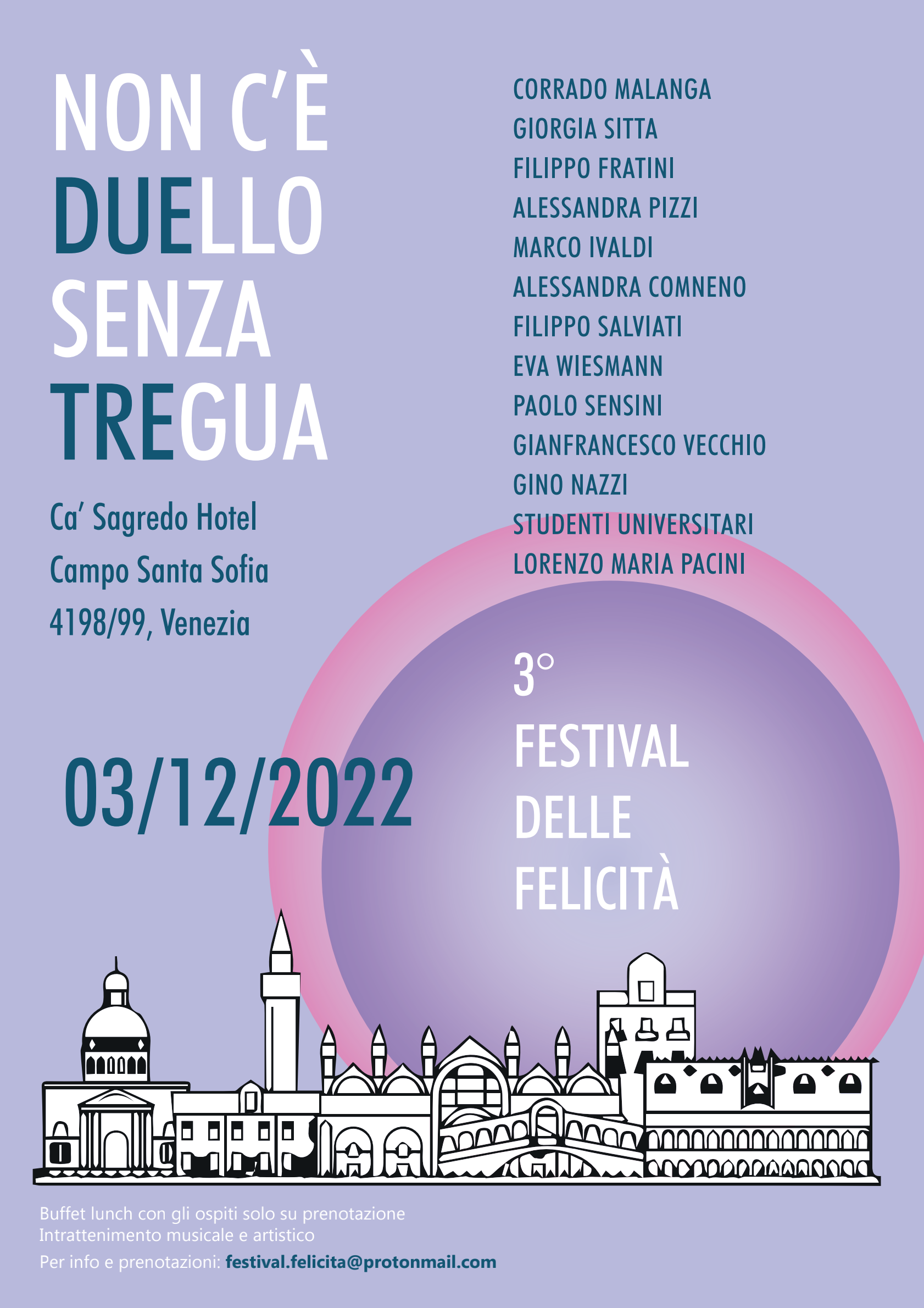 Venezia, Convegno: "NON C'É DUELLO, SENZA TREGUA"