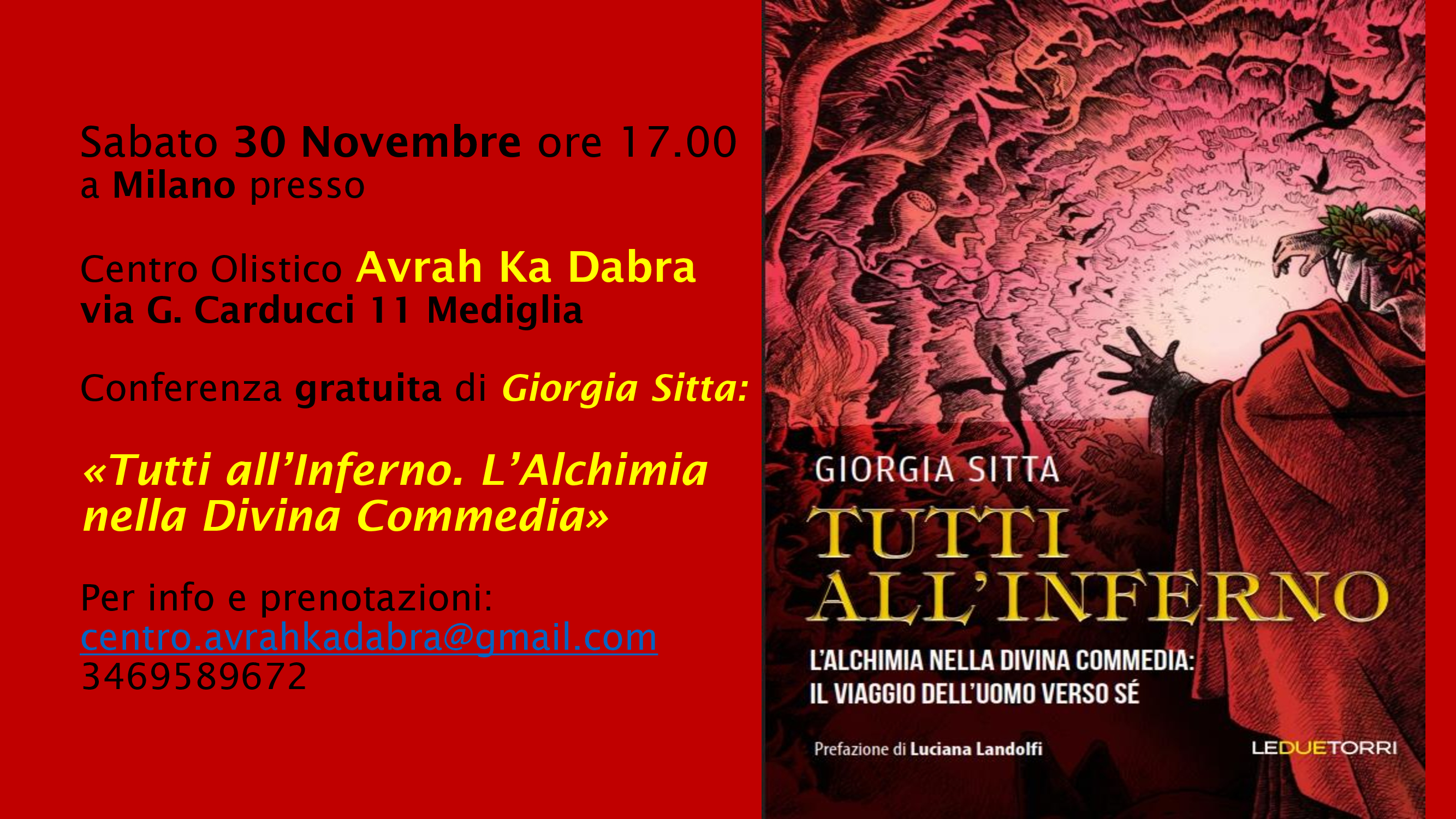 Milano. Conferenza gratuita "Tutti all'inferno. L'Alchimia nella Divina Commedia"