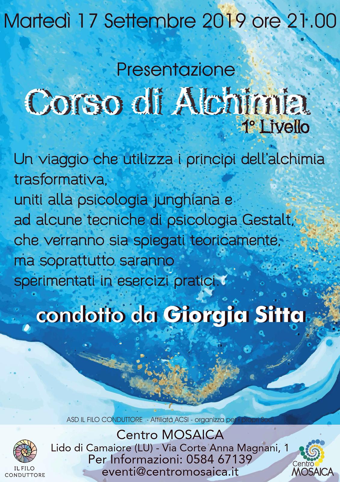 Lido di Camaiore. "Corso di Alchimia" condotto da Giorgia Sitta